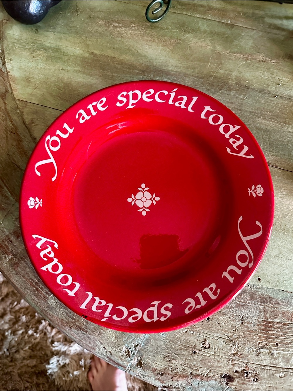 You Are Special Today Red Decorative Serving Plate